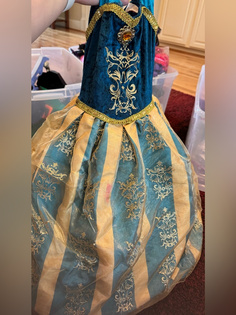 ❄️ Disney Frozen Anna Coronation Gown Dress Costume Girls Size 4 👑✨